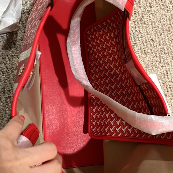 Tory Burch T Zag Tote, Red, #64206, Retail $399 - Picture 10 of 10